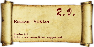 Reiser Viktor névjegykártya